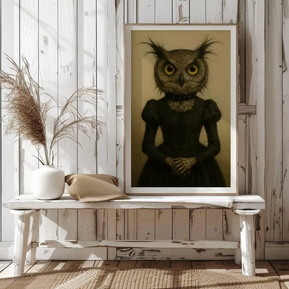 Original Victorian Owl Art Print + Digital Copy - Picture 9 of 10